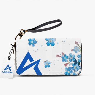 ASDAVA Wristlet Wallet - Blue Floral White Edition