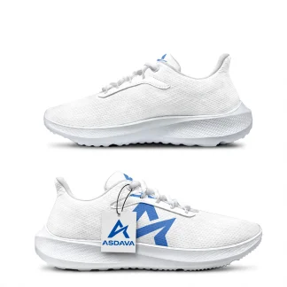 ASDAVA Unisex Running Shoes - White Blue Logo Edition