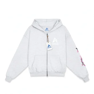 ASDAVA Women's Balloon Zip Hoodie - Light Grey Sakura Edition