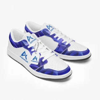 ASDAVA Low-Top Sneakers - White Blue Geometric Edition