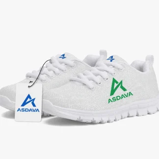 ASDAVA Kids Sneakers - White Green Logo Edition