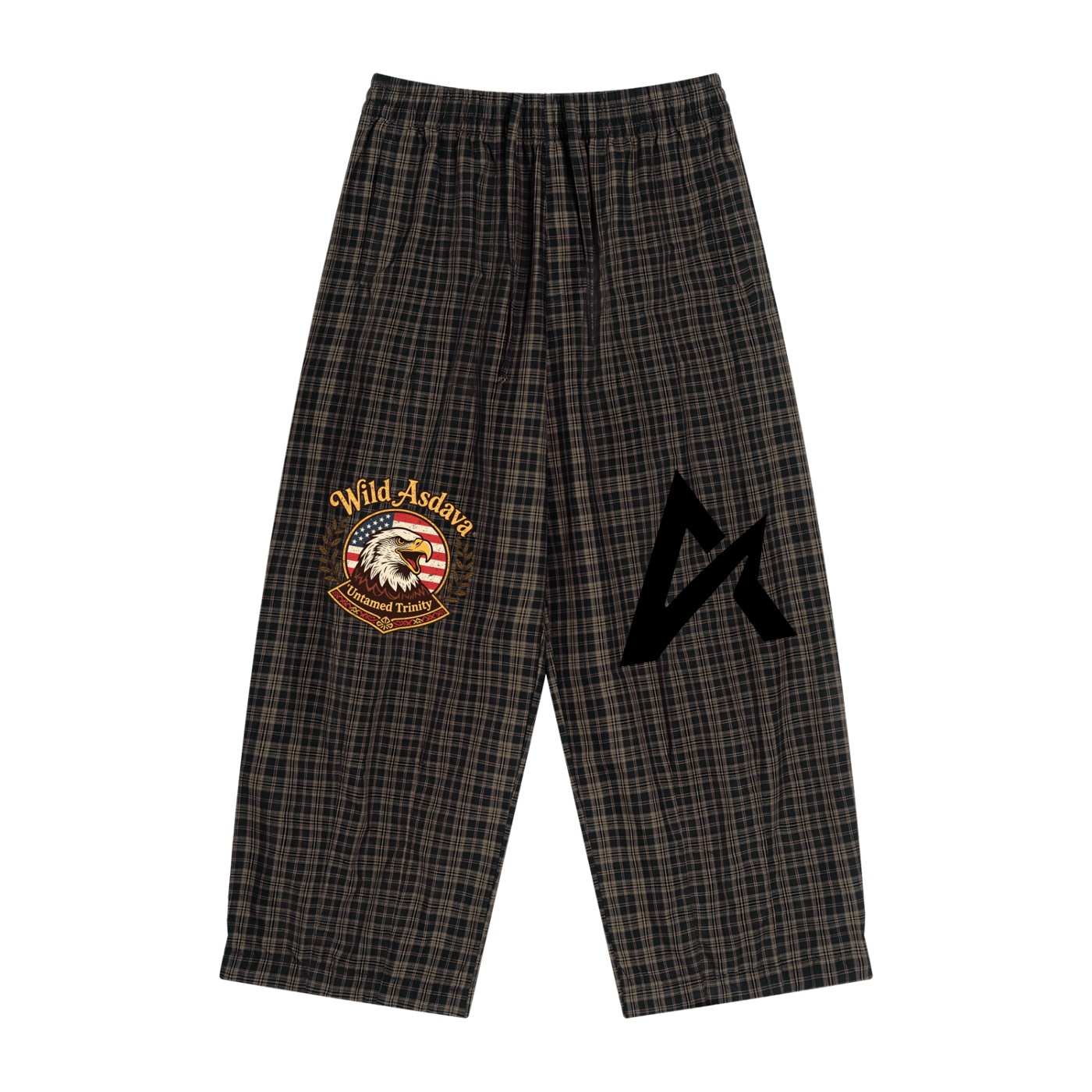 ASDAVA Unisex Plaid Wide Leg Pants