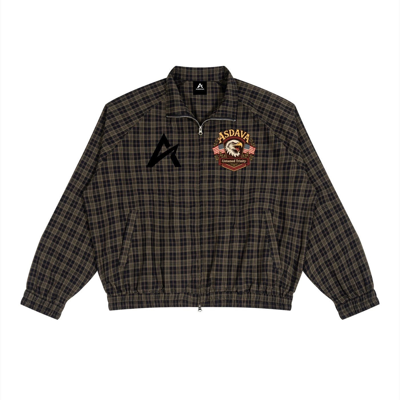 ASDAVA Unisex Plaid Full-Zip Track Jacket