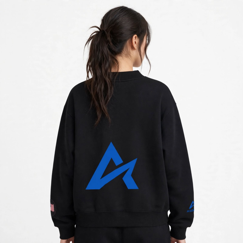 ASDAVA Oversized Sweatshirt - American Eagle Graphic - MADE IN THE USA - Fleece Lined Crewneck - Blue Logo - Unisex Streetwear - Image 3