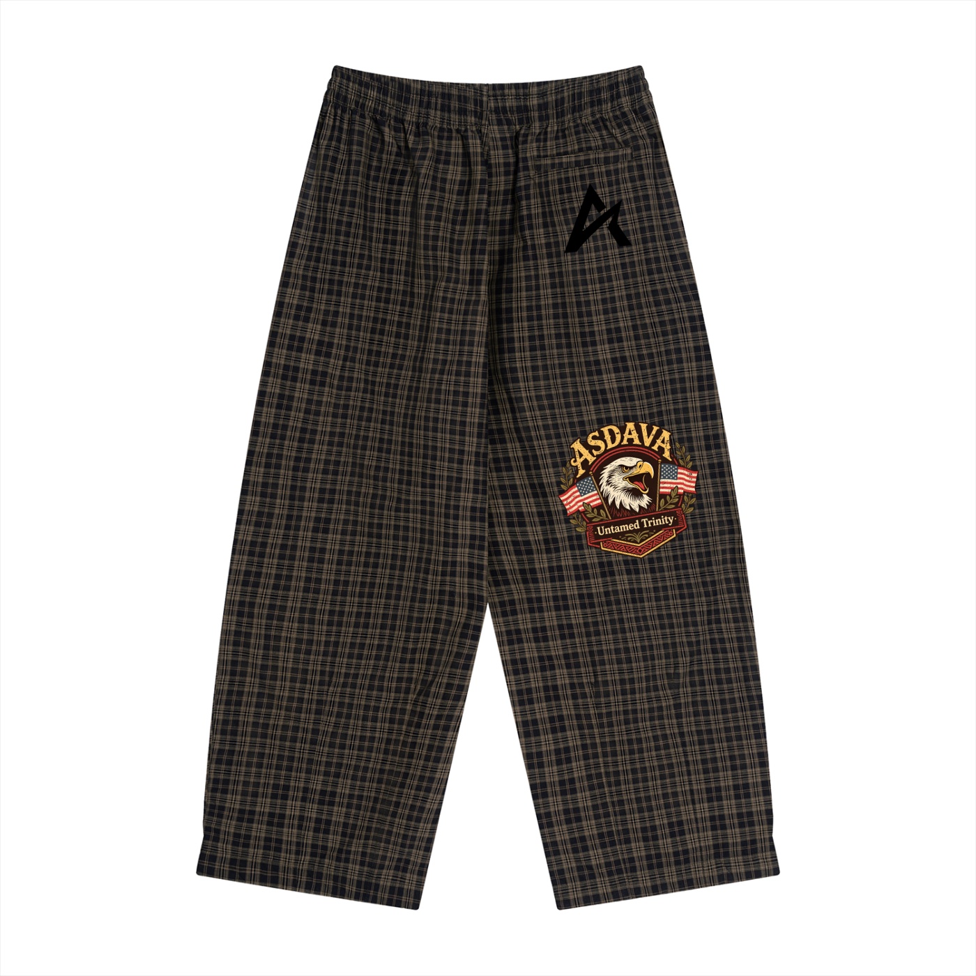 Unisex Plaid Wide Leg Pants - Image 2