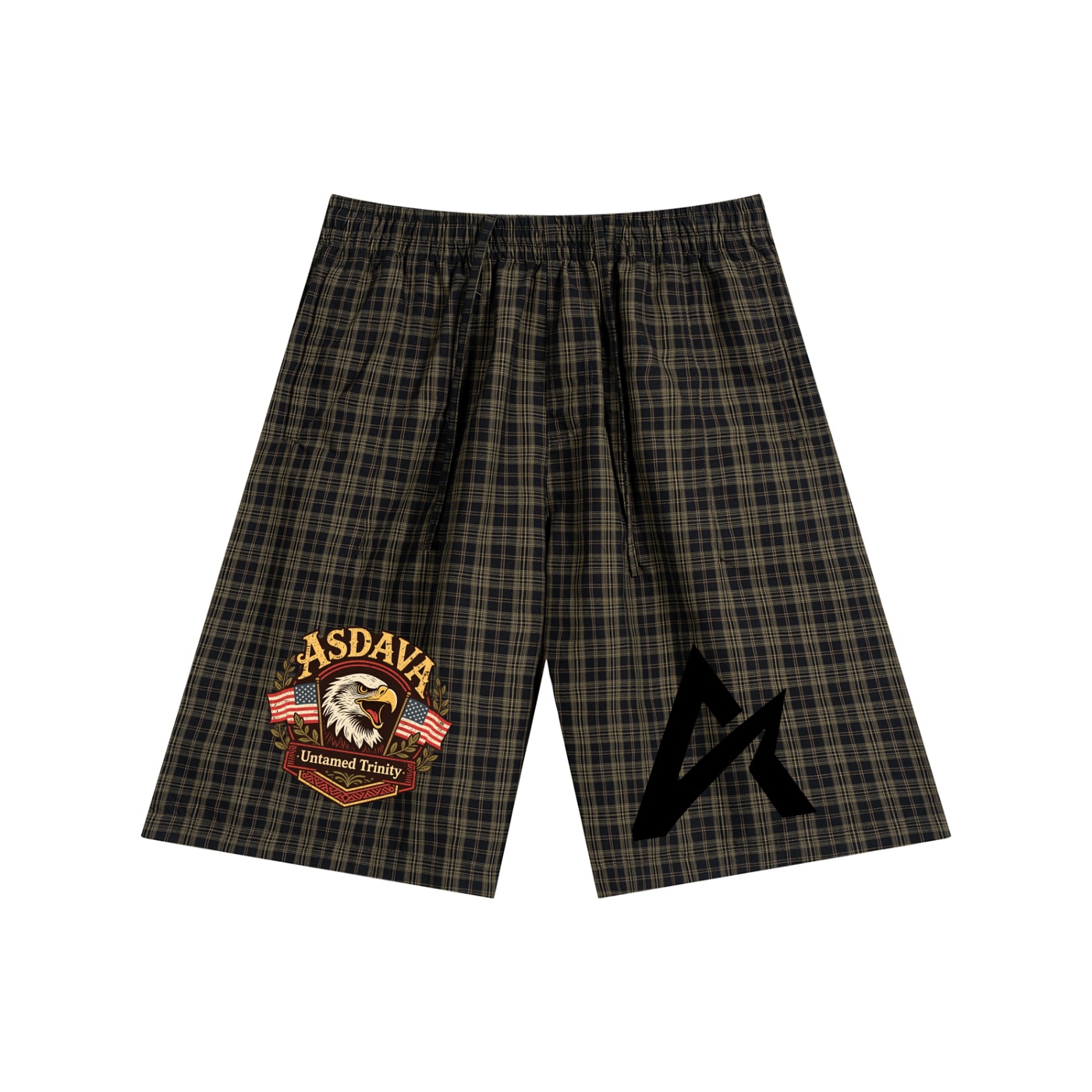 Unisex Plaid Wide Leg Shorts