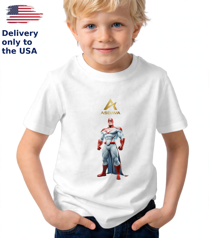 ASDAVA KIDS - The Little Hero Tee - White & Gold Edition (Made in US)