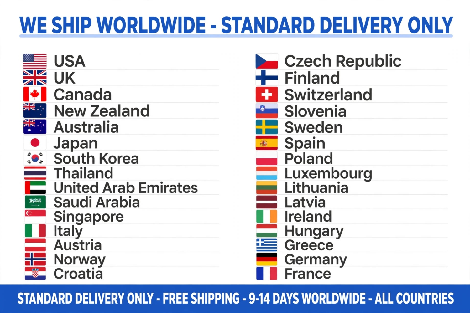 Shipping Countries