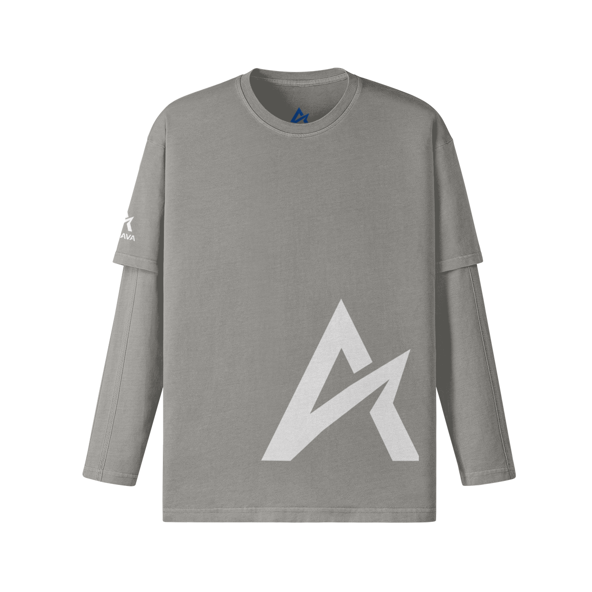 ASDAVA Double Layer Logo Longsleeve -  Light Grey