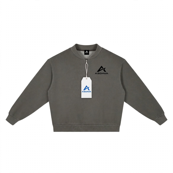 ASDAVA Unisex Vintage Wash Fleece Quarter Zip Sweatshirt – Best for the Best Edition