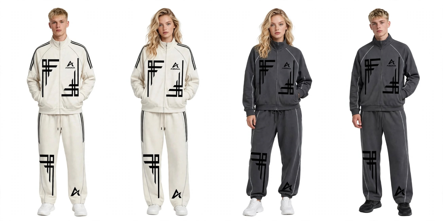 ASDAVA SIGNATURE Full Set  Jacket and Pants– Grayish White and Dark Gray Edition